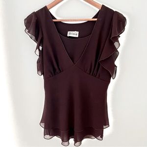 Vintage Sheer Ruffle Top